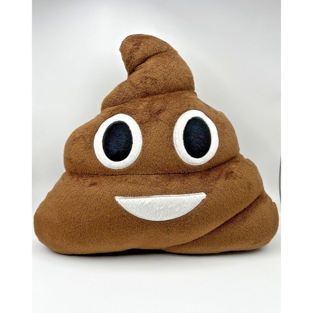 Poop Emoji Plush 12 Inch Stuffed Pillow Toy Funny Smiley Brown Plush